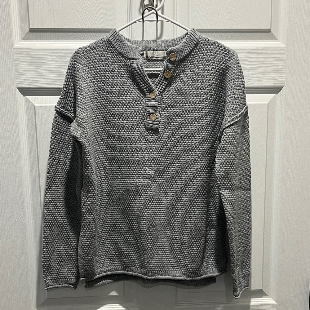 Zenana Outfitters Charcoal Buttoned Sweater
